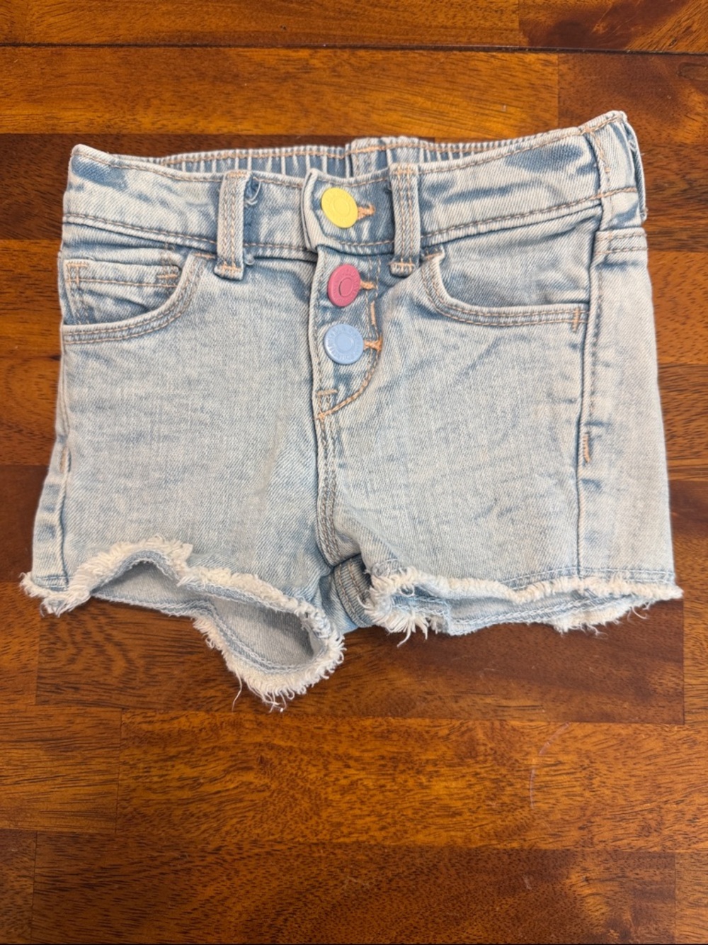 Old Navy Light Blue Denim Shorts with Colorful Buttons